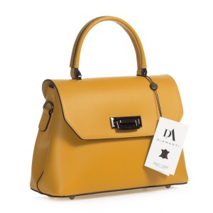 Geanta dama din piele naturala DiAmanti Cesara Giallo Scuro